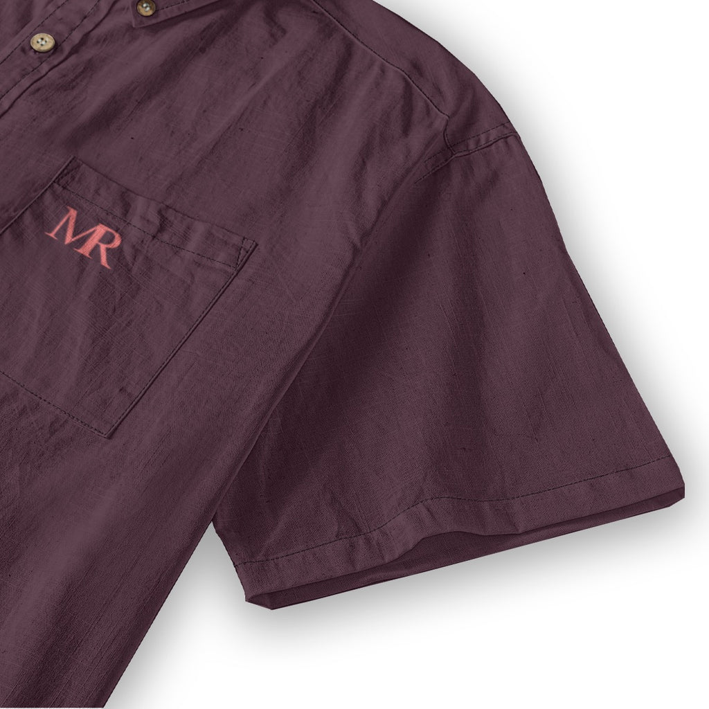 Dark Burgundy Men's Breathable Cotton Shirt|125GSM