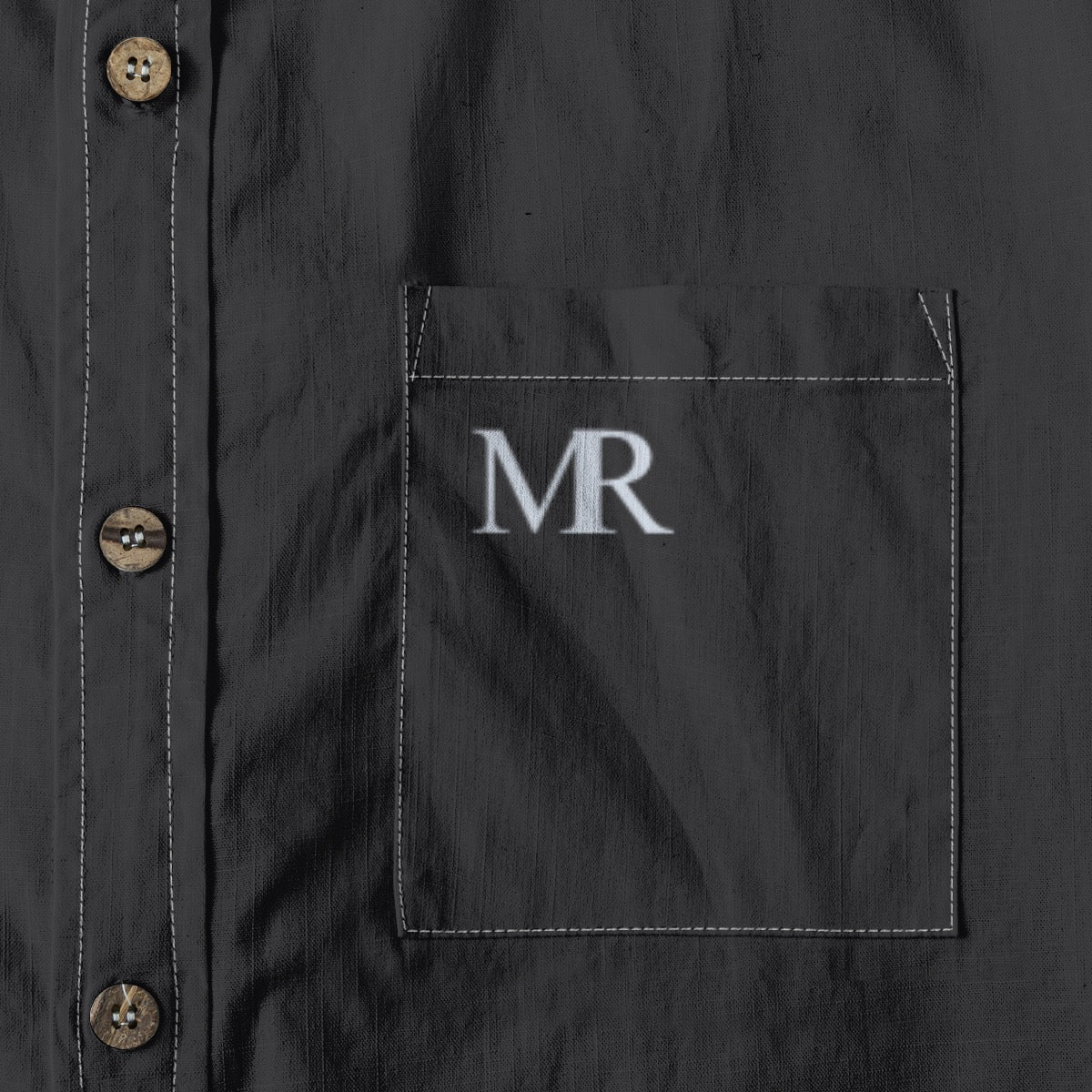 Matte Black Men's Breathable Cotton Shirt|125GSM