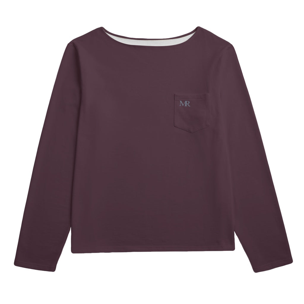 Plum Women’s Boat Neckline Sweatshirt With Chest Pocket | 310GSM Cotton