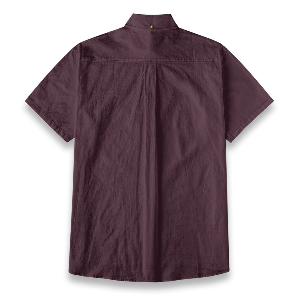 Dark Burgundy Men's Breathable Cotton Shirt|125GSM