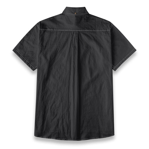 Matte Black Men's Breathable Cotton Shirt|125GSM
