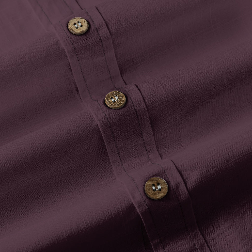 Dark Burgundy Men's Breathable Cotton Shirt|125GSM