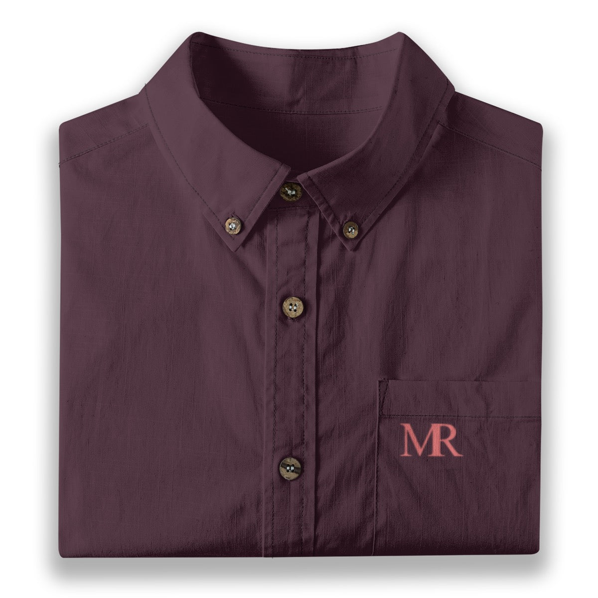 Dark Burgundy Men's Breathable Cotton Shirt|125GSM