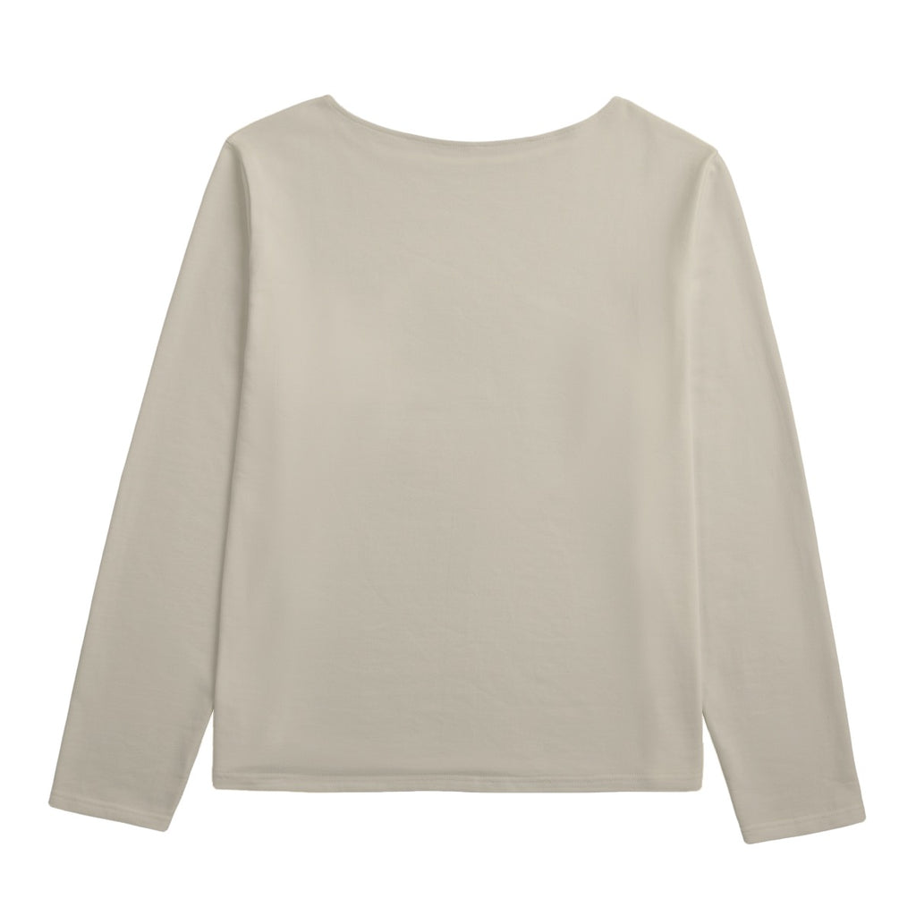 Champagne Women’s Boat Neckline Sweatshirt With Chest Pocket | 310GSM Cotton