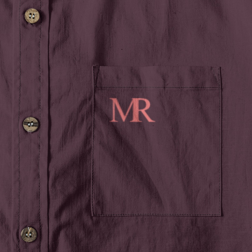 Dark Burgundy Men's Breathable Cotton Shirt|125GSM
