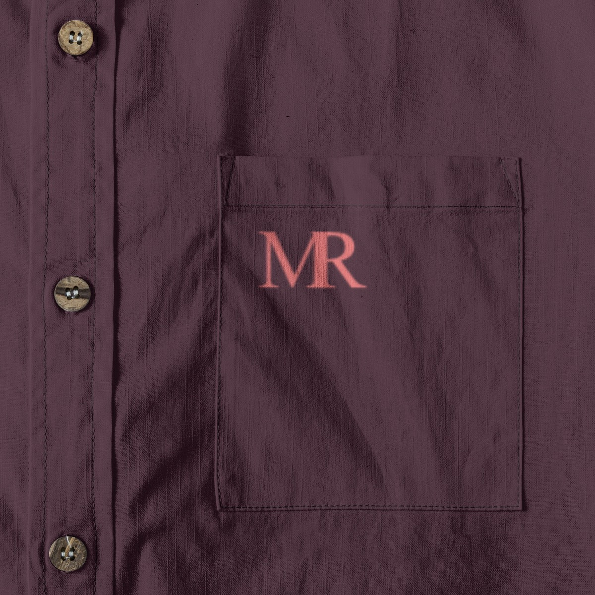 Dark Burgundy Men's Breathable Cotton Shirt|125GSM
