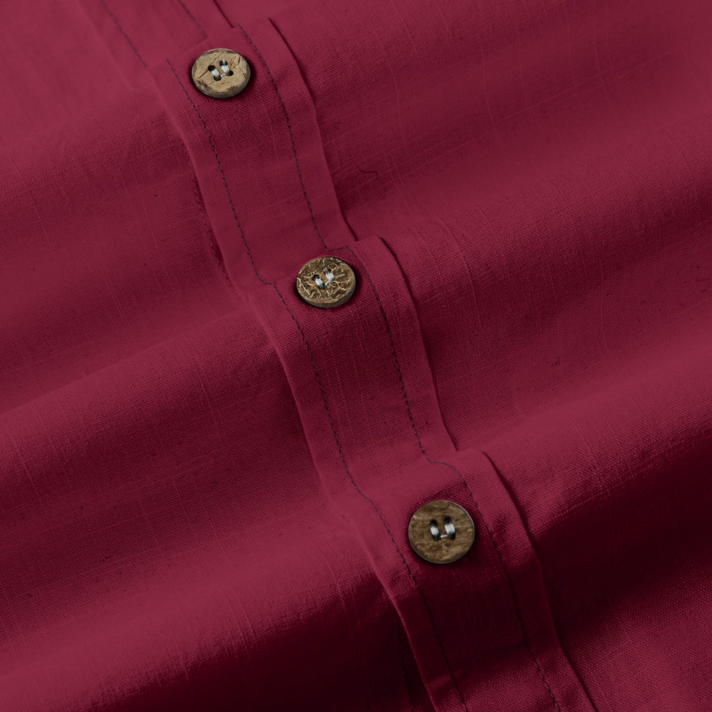 Red Plum Men's Breathable Cotton Shirt|125GSM